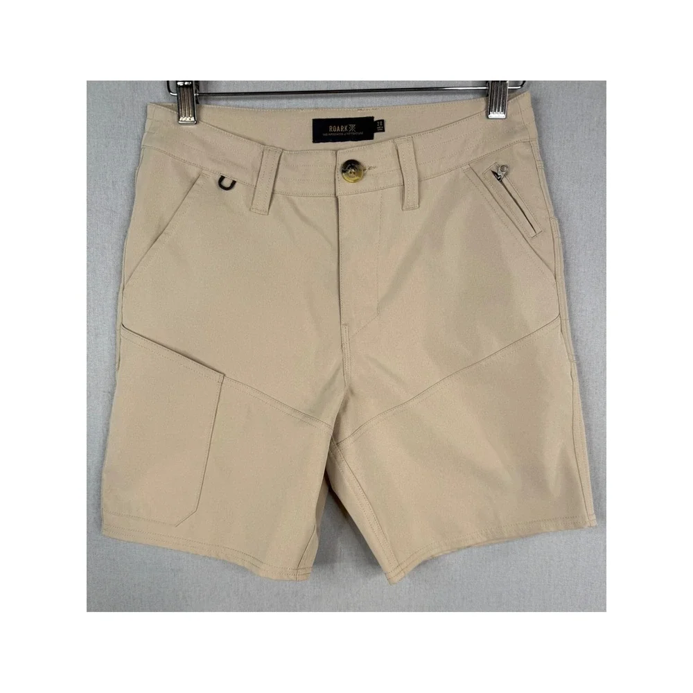 Roark Long Road Shorts Mens 28 Tan Hiking Adventure Outdoor Utility Gorpcore